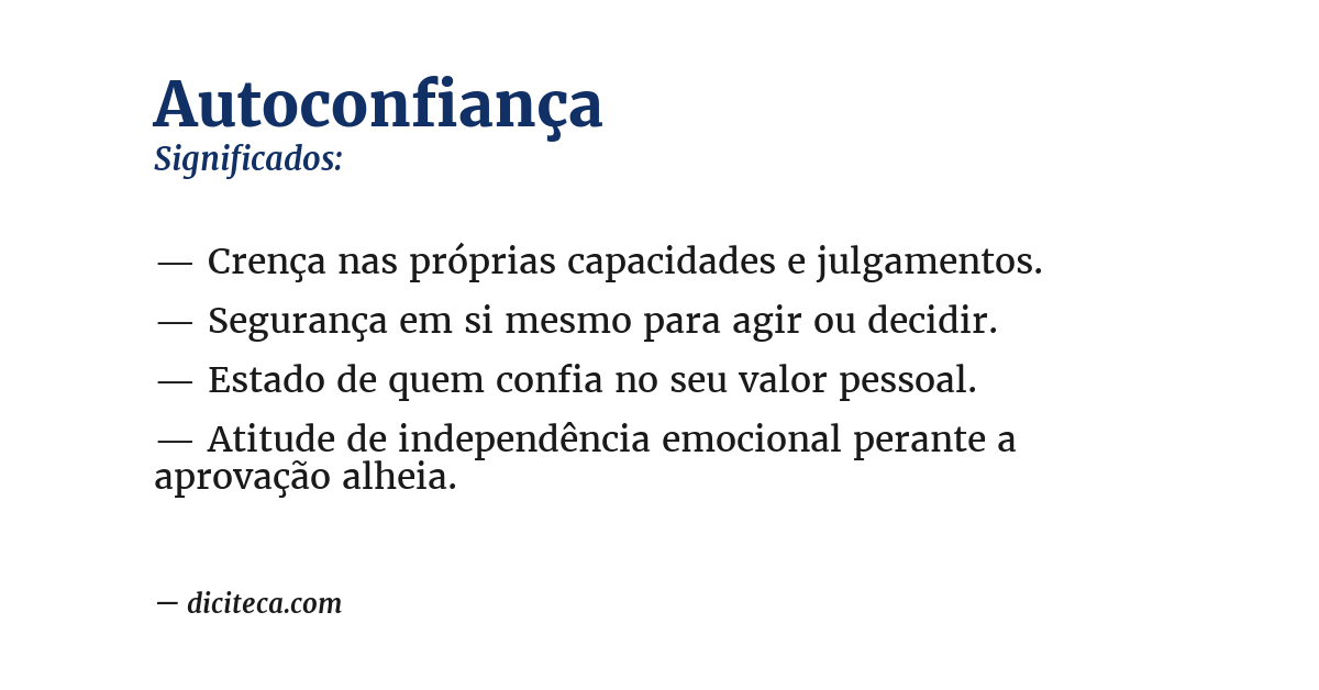 Significado de autoconfiança
