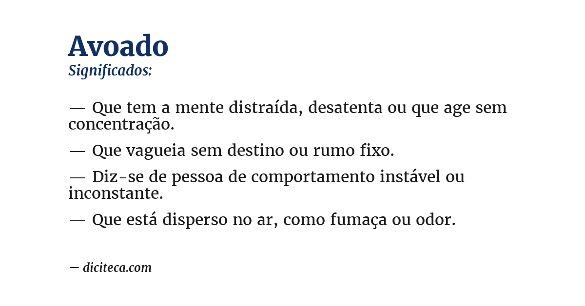 Significado de avoado