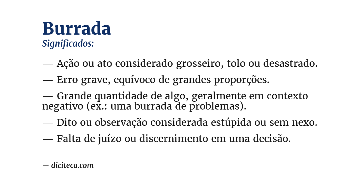 Significado de burrada