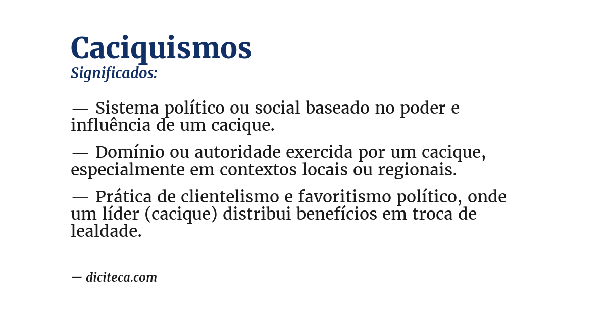 Significado de caciquismos