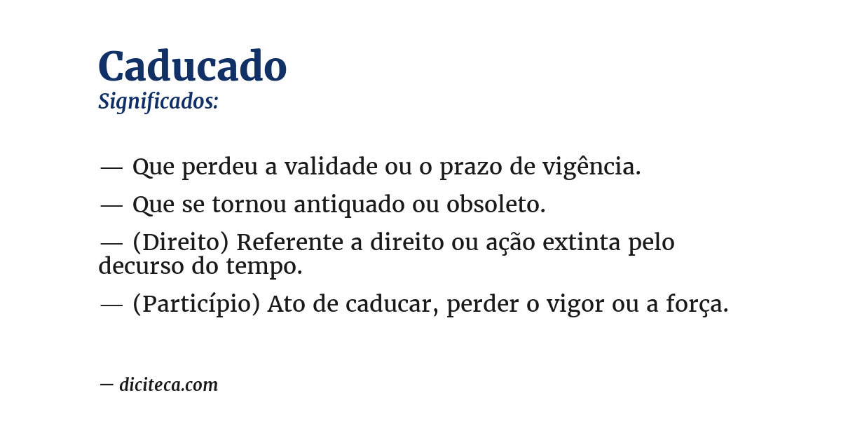 Significado de caducado