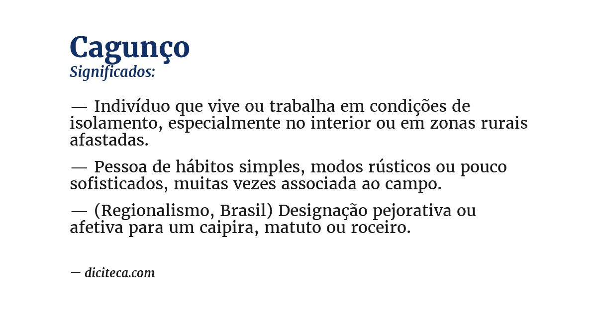 Significado de cagunço