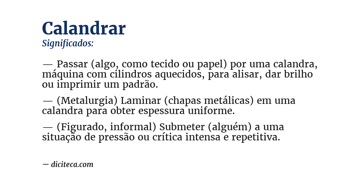 Significado de calandrar
