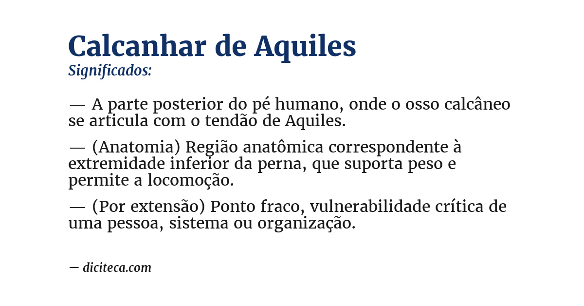 Significado de calcanhar de aquiles