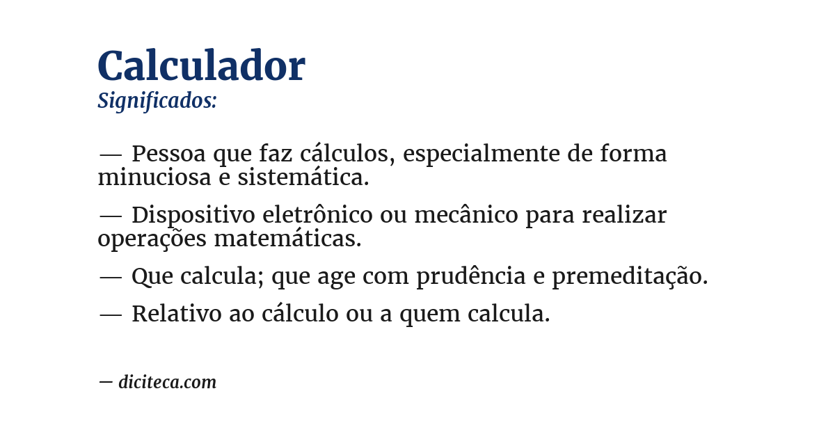 Significado de calculador