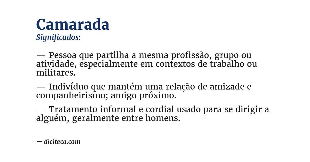 Significado de camarada