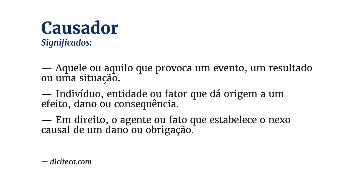 Significado de causador