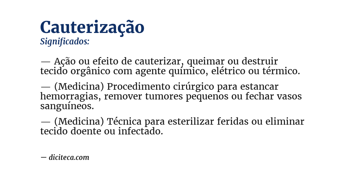 Significado de cauterização