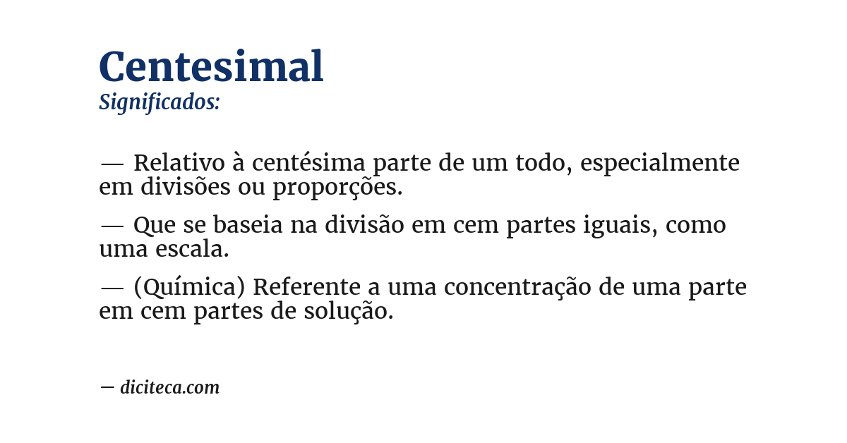 Significado de centesimal