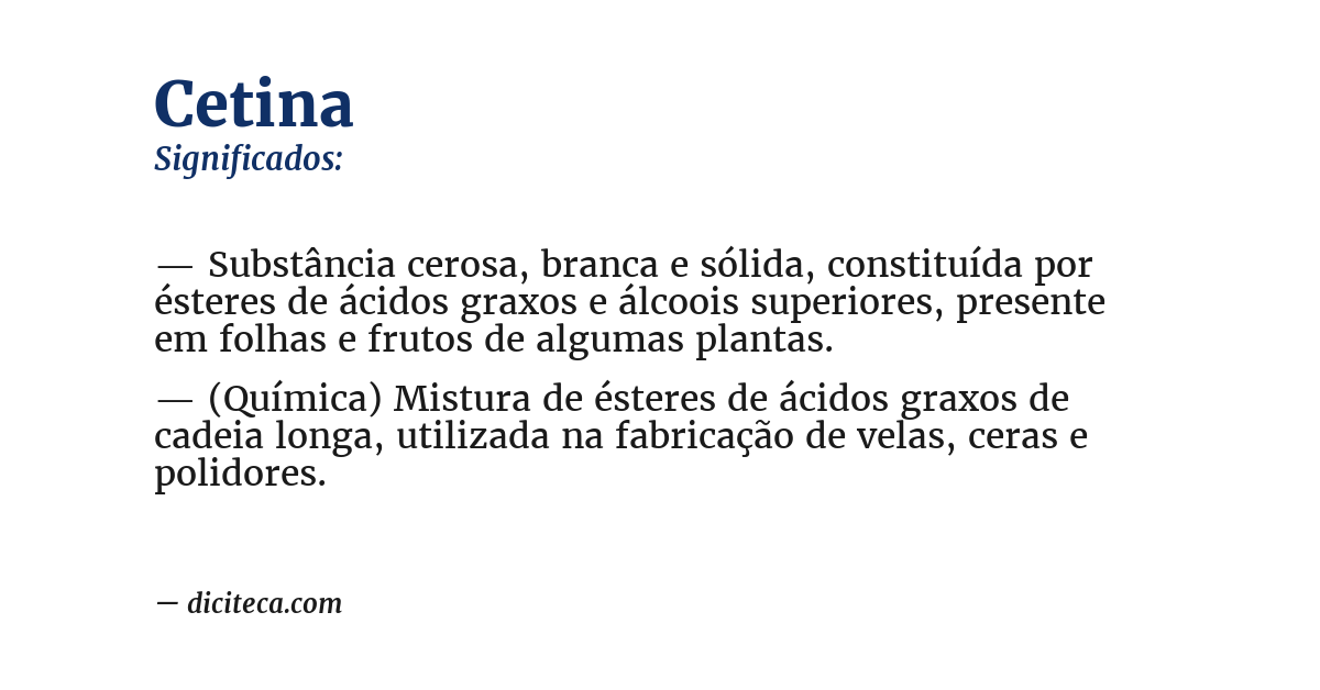 Significado de cetina
