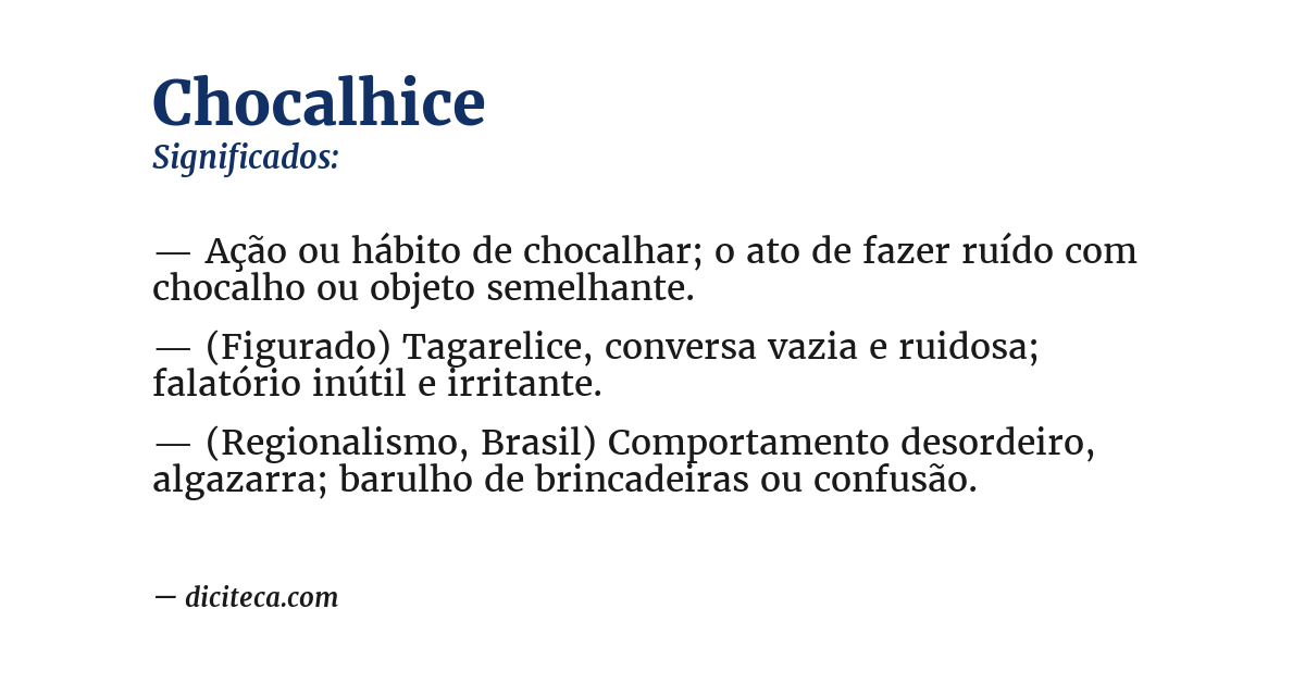 Significado de chocalhice