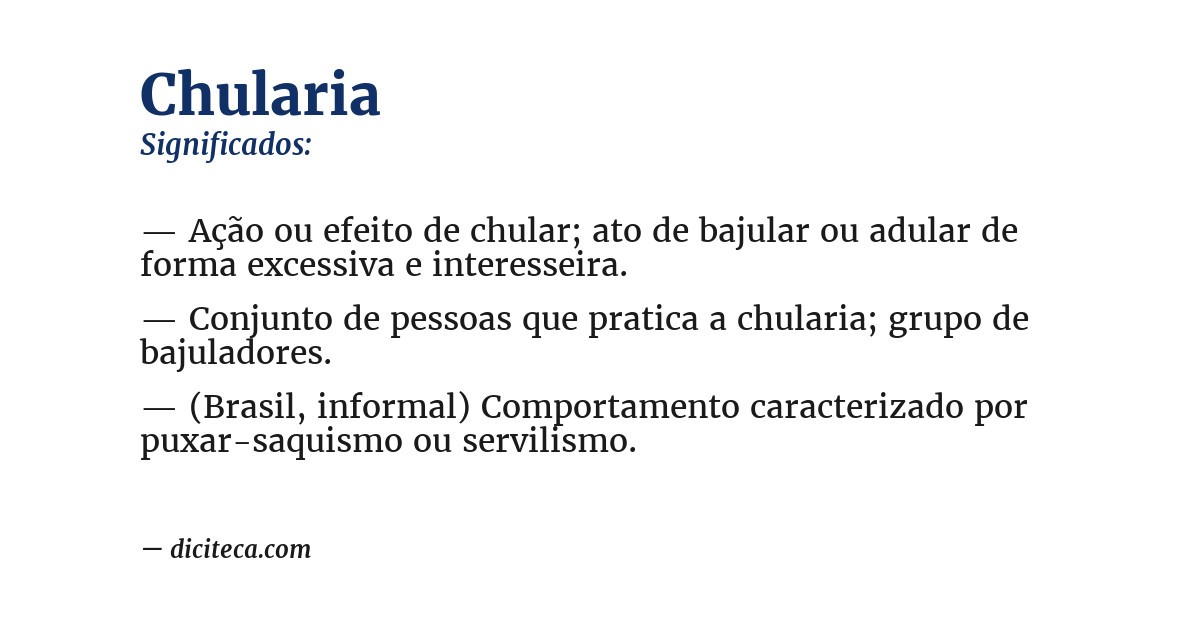 Significado de chularia