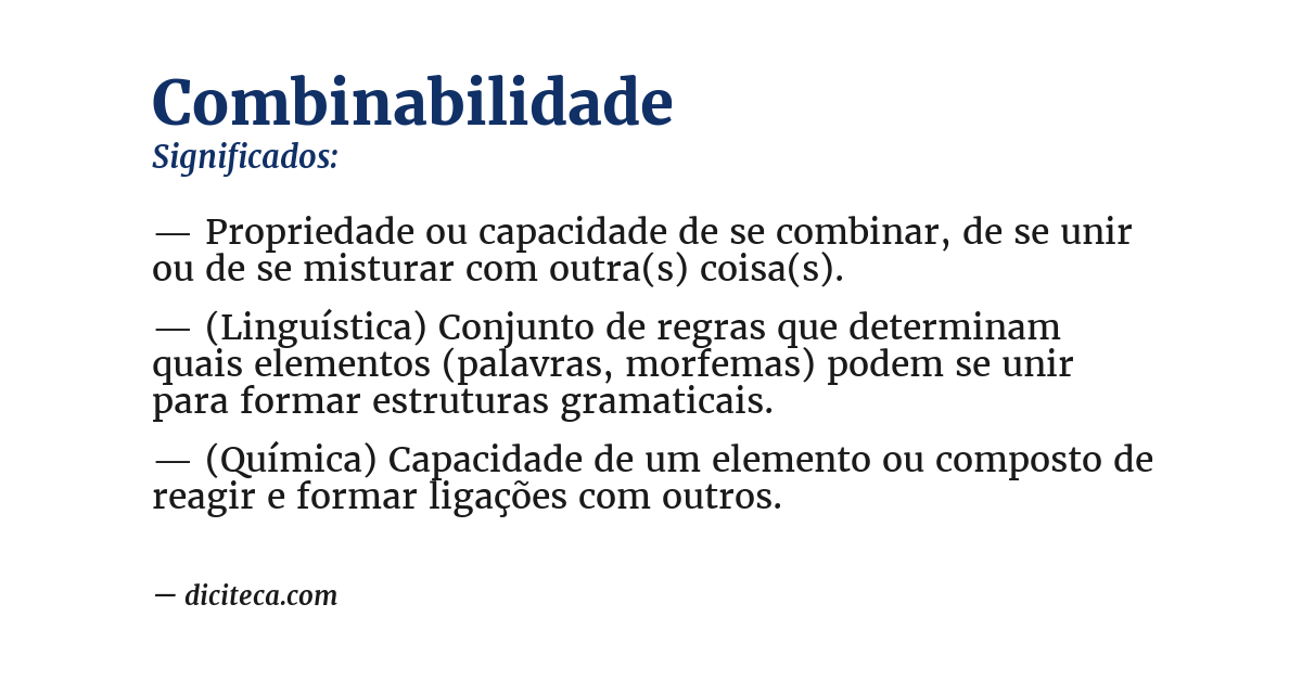 Significado de combinabilidade