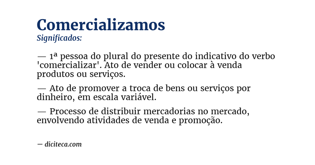 Significado de comercializamos
