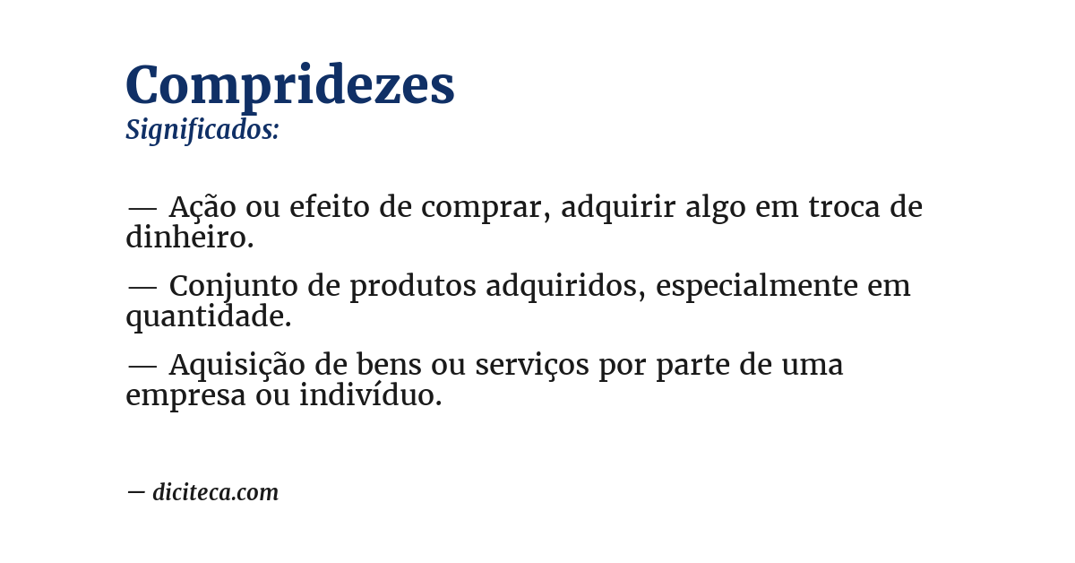 Significado de compridezes