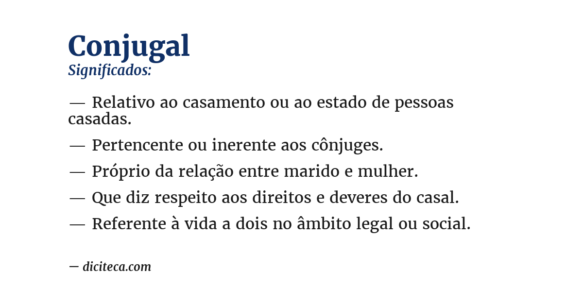 Significado de conjugal