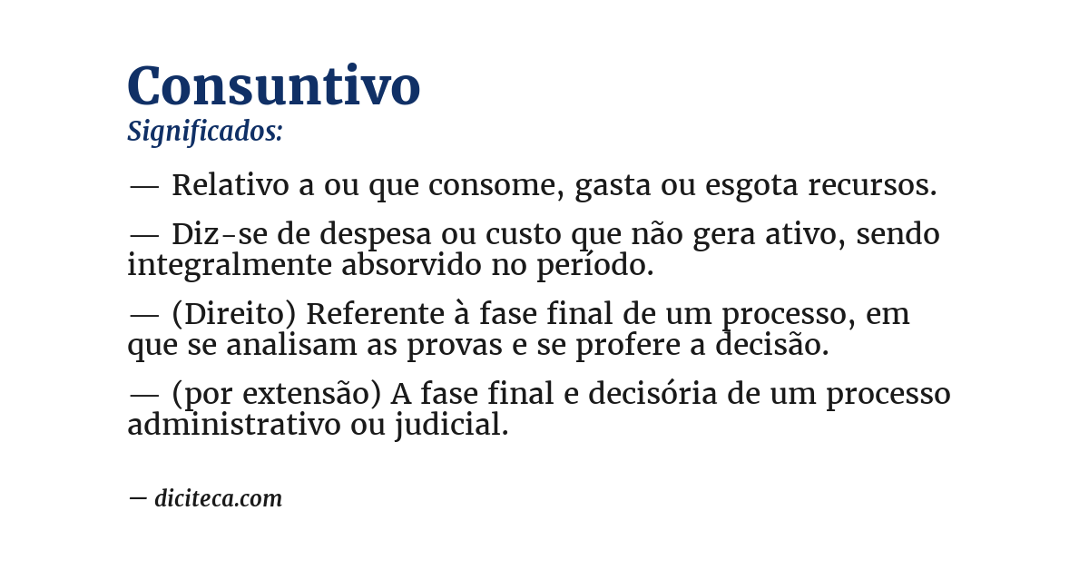 Significado de consuntivo