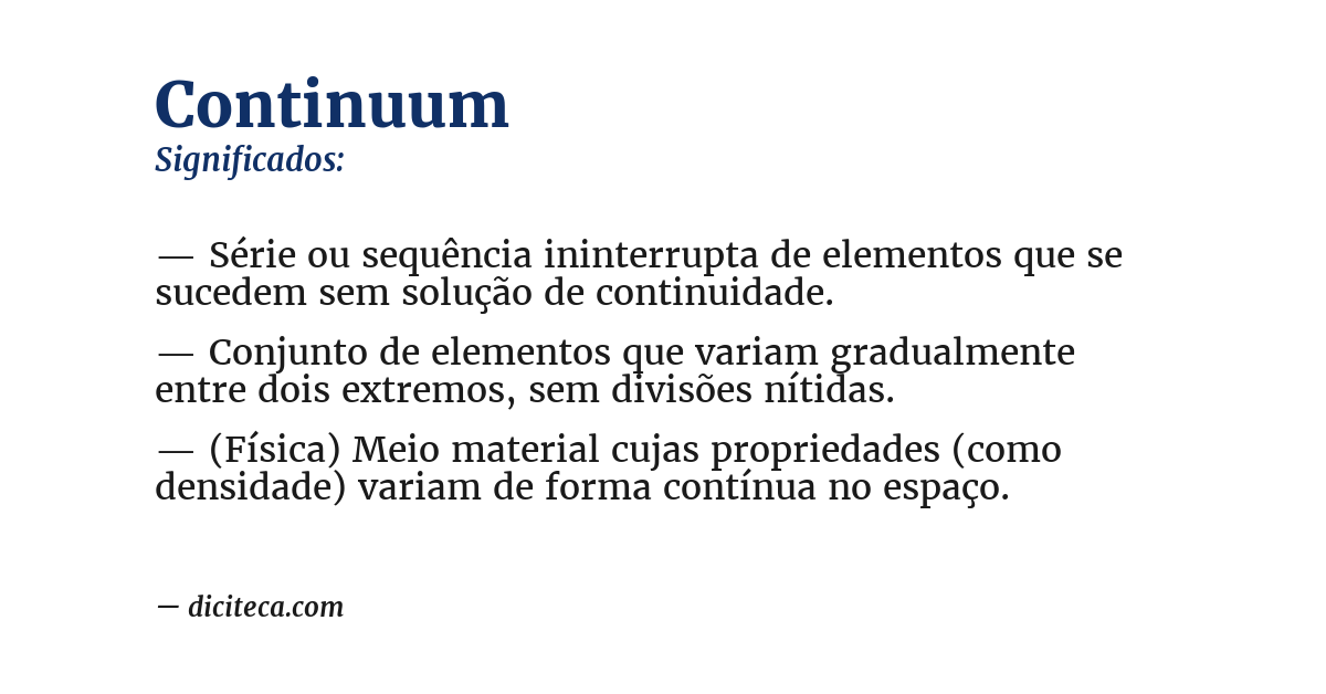 Significado de continuum