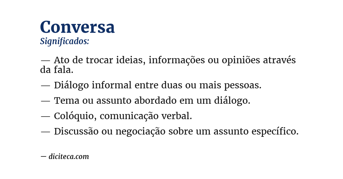 Significado de conversa