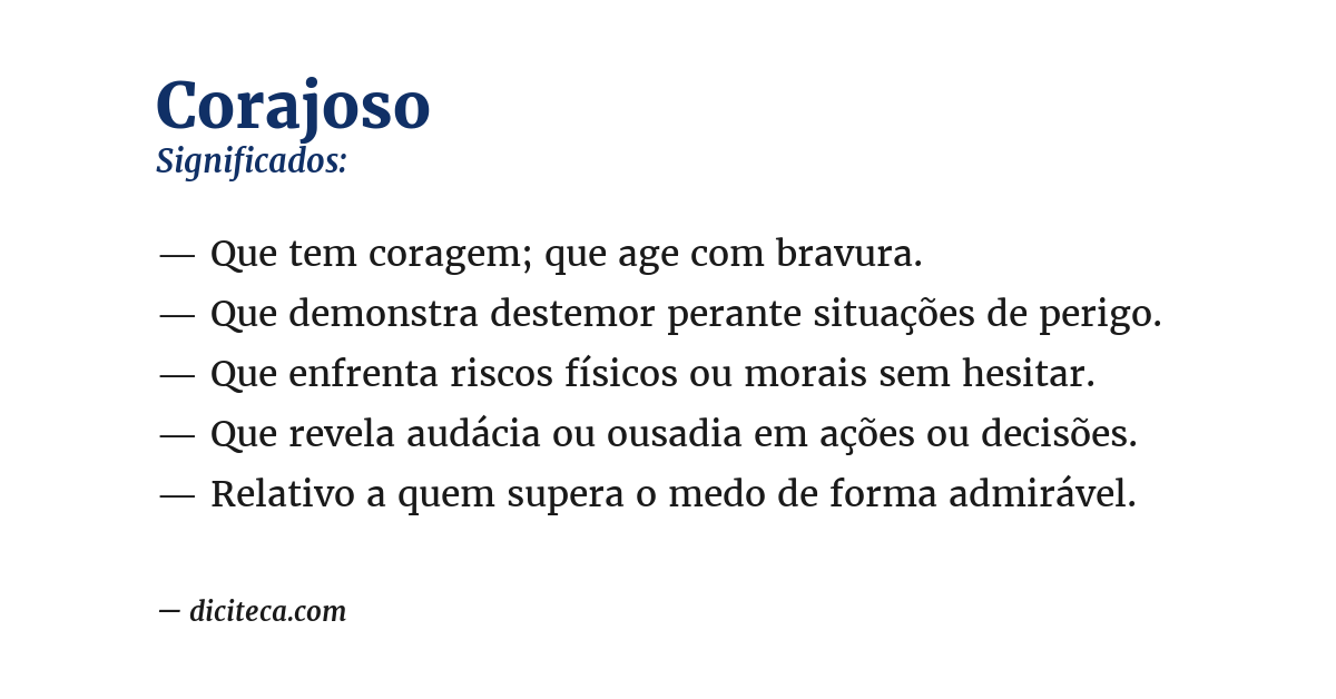 Significado de corajoso