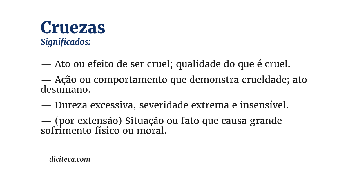 Significado de cruezas