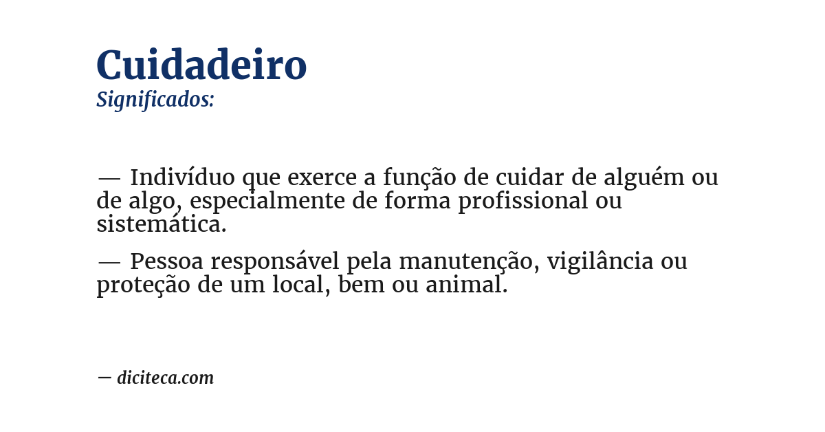Significado de cuidadeiro