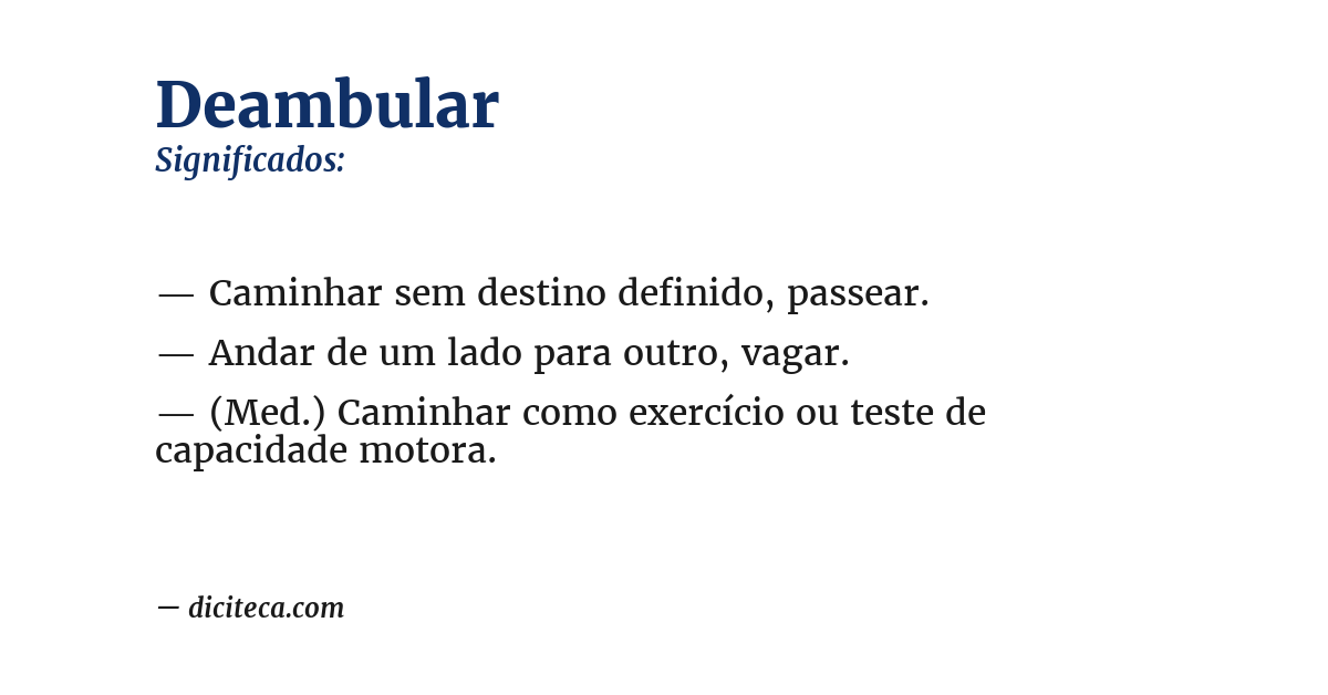 Significado de deambular