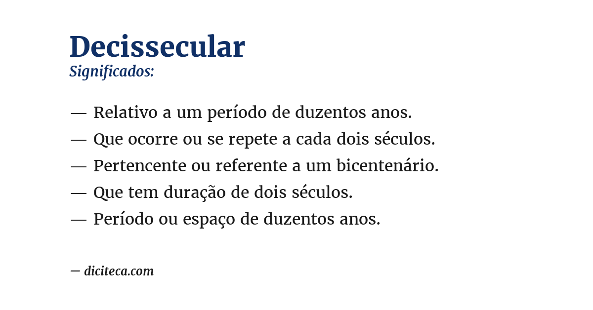 Significado de decissecular
