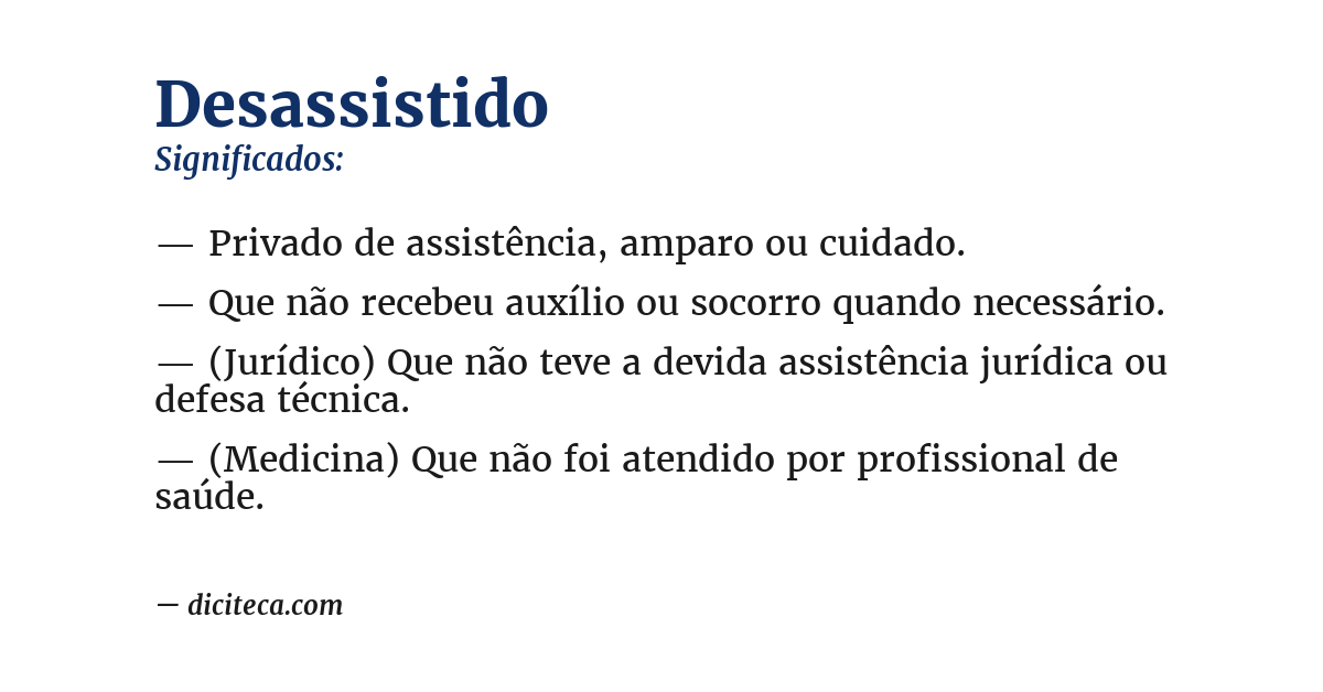 Significado de desassistido