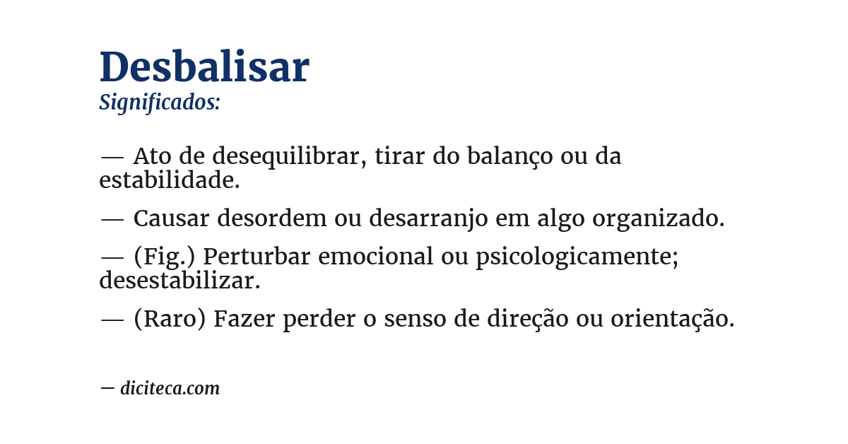 Significado de desbalisar