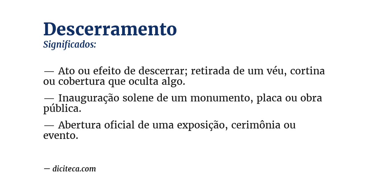 Significado de descerramento