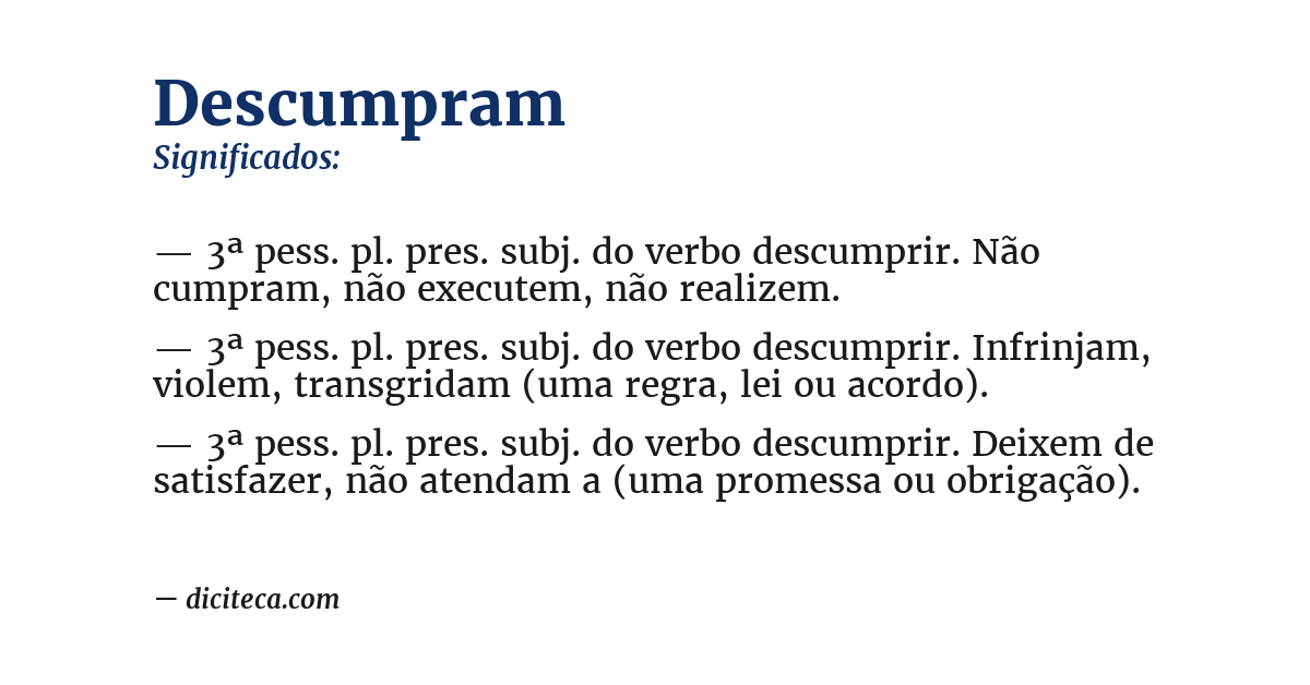 Significado de descumpram