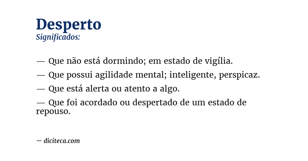 Significado de desperto