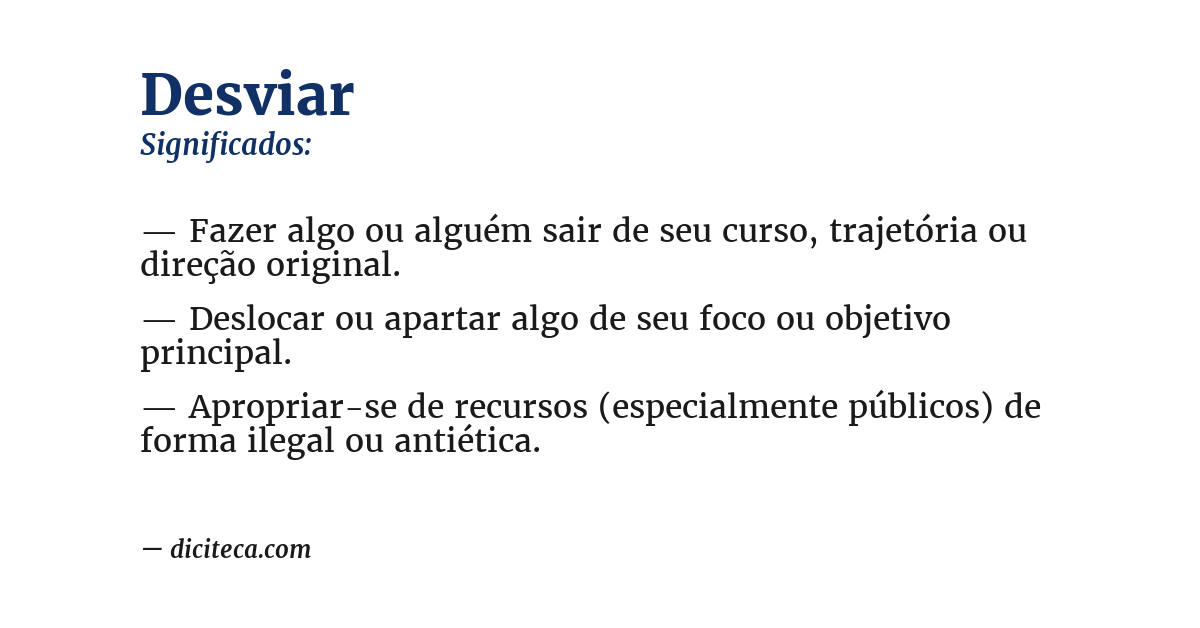 Significado de desviar