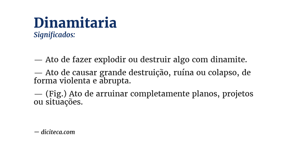 Significado de dinamitaria