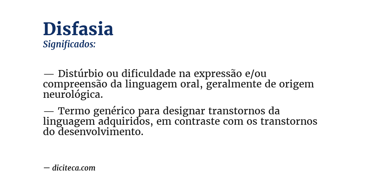 Significado de disfasia