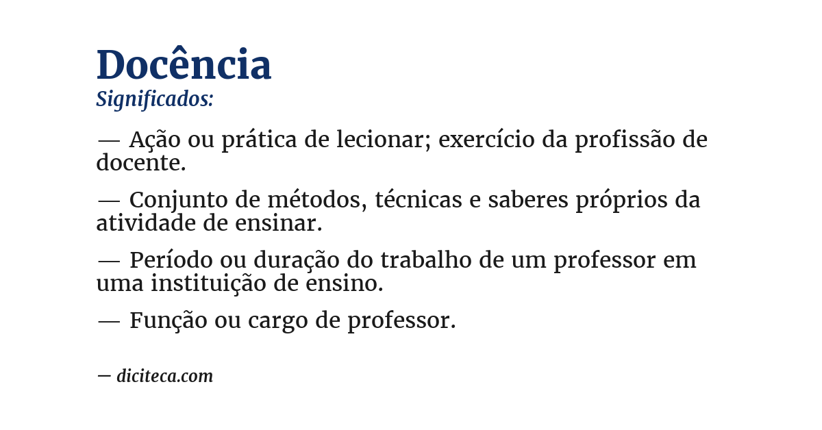 Significado de docência