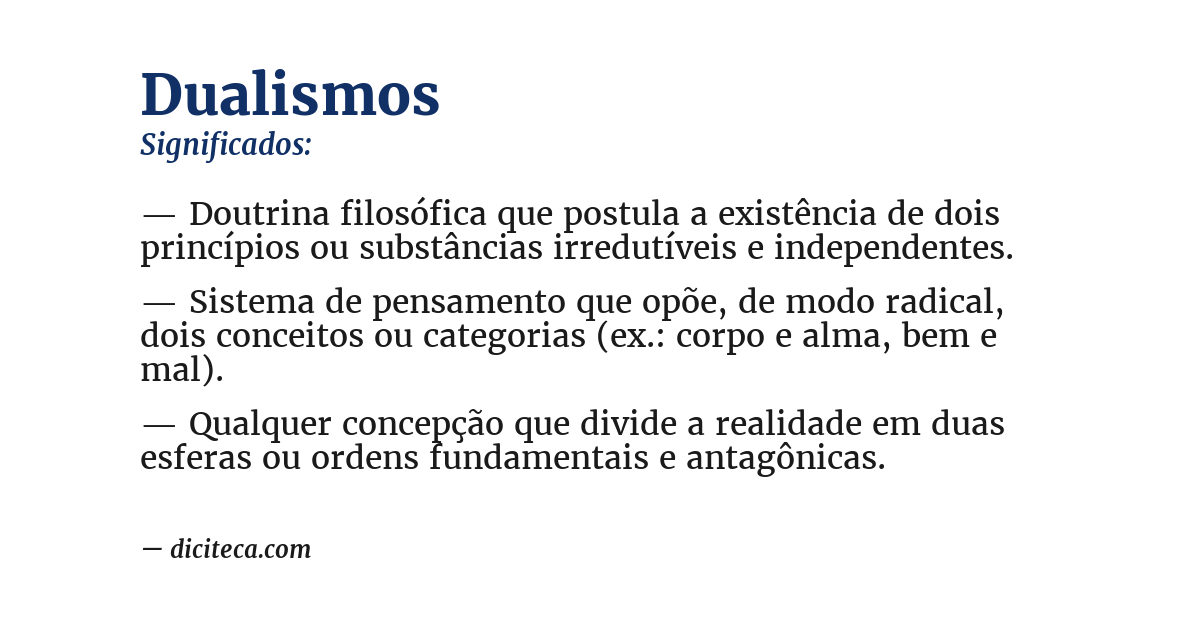 Significado de dualismos