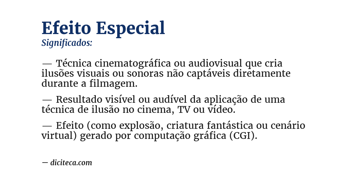 Significado de efeito especial