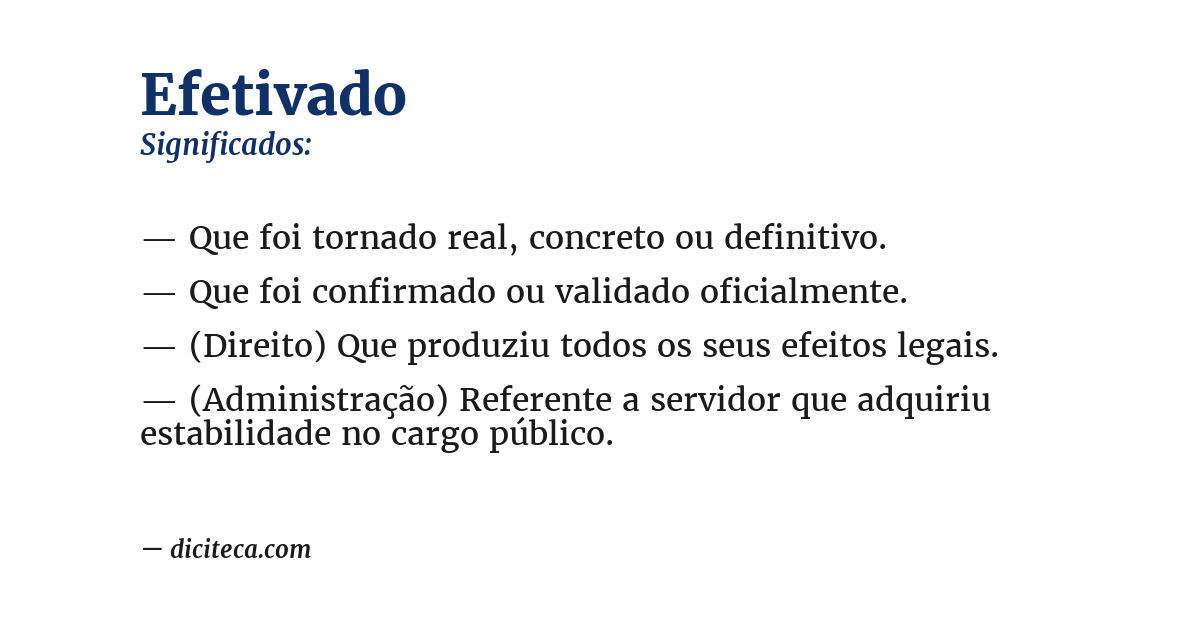Significado de efetivado