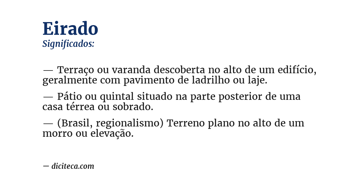 Significado de eirado