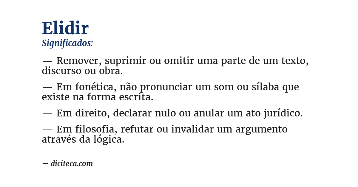 Significado de elidir