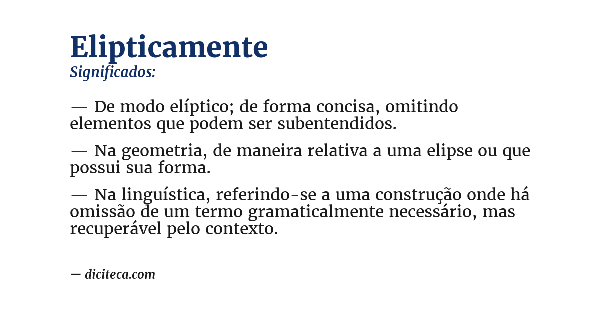 Significado de elipticamente