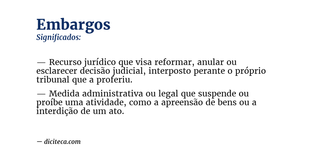 Significado de embargos