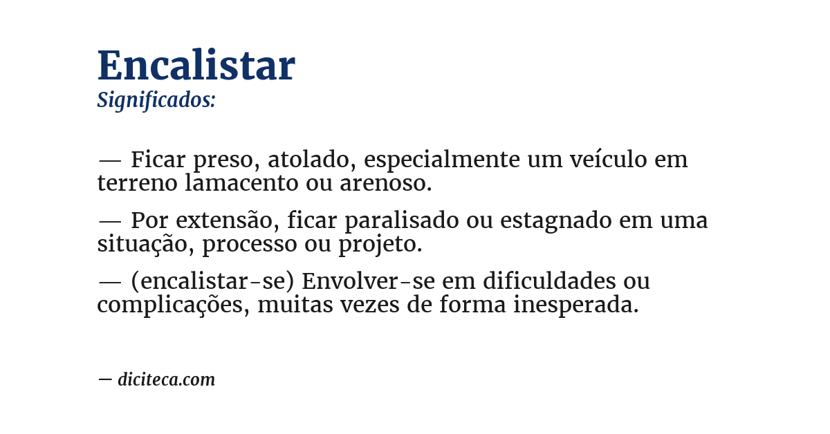 Significado de encalistar
