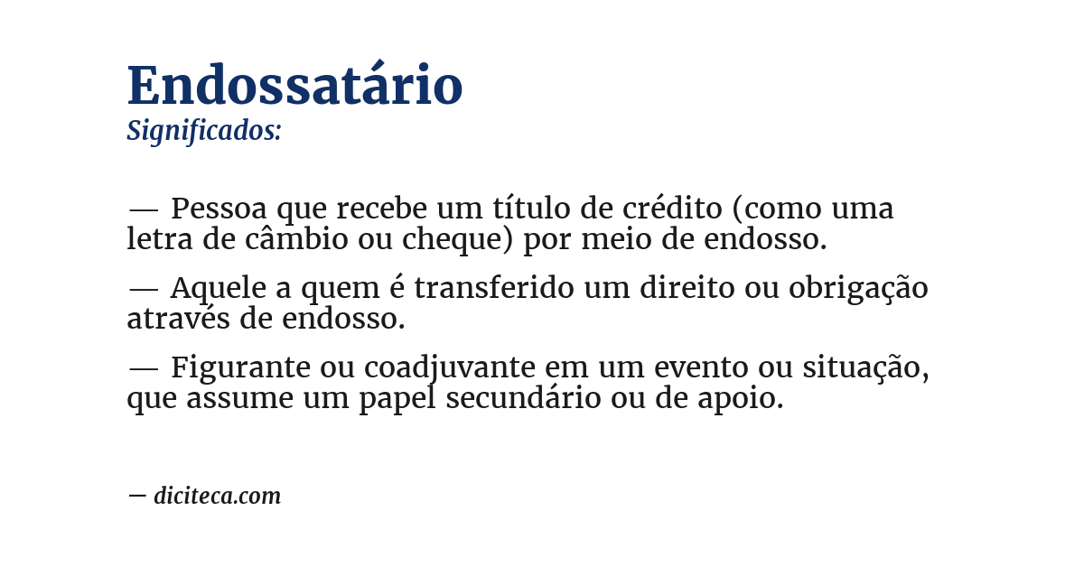 Significado de endossatário