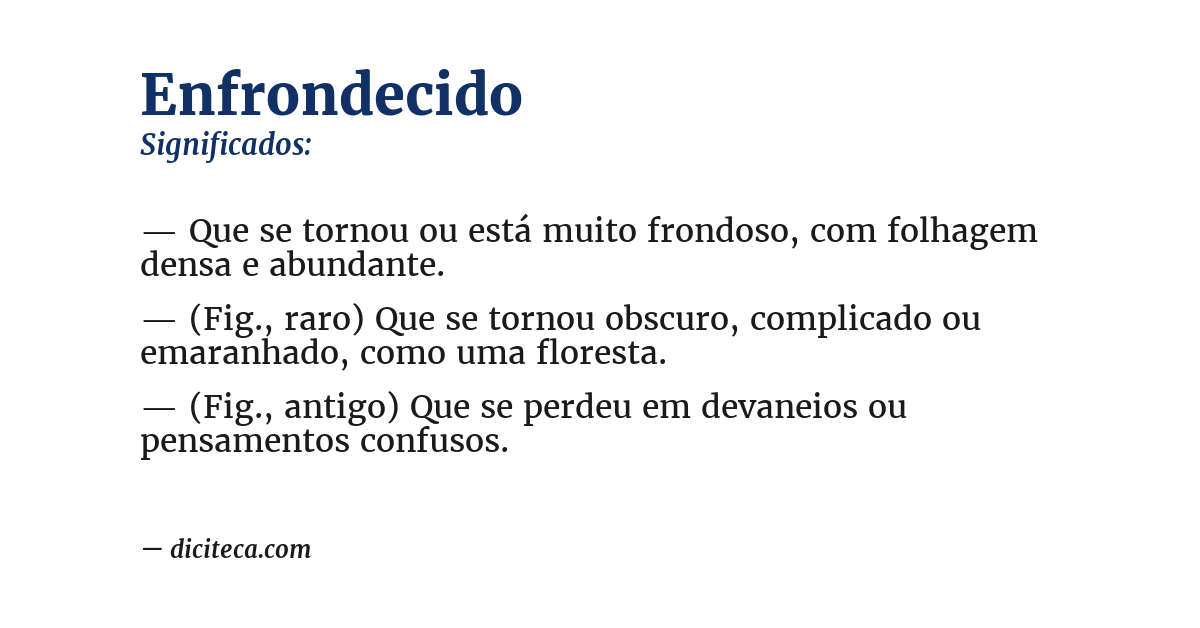 Significado de enfrondecido