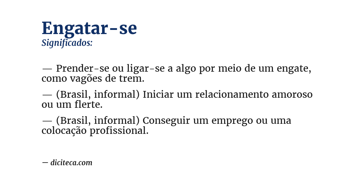 Significado de engatar-se
