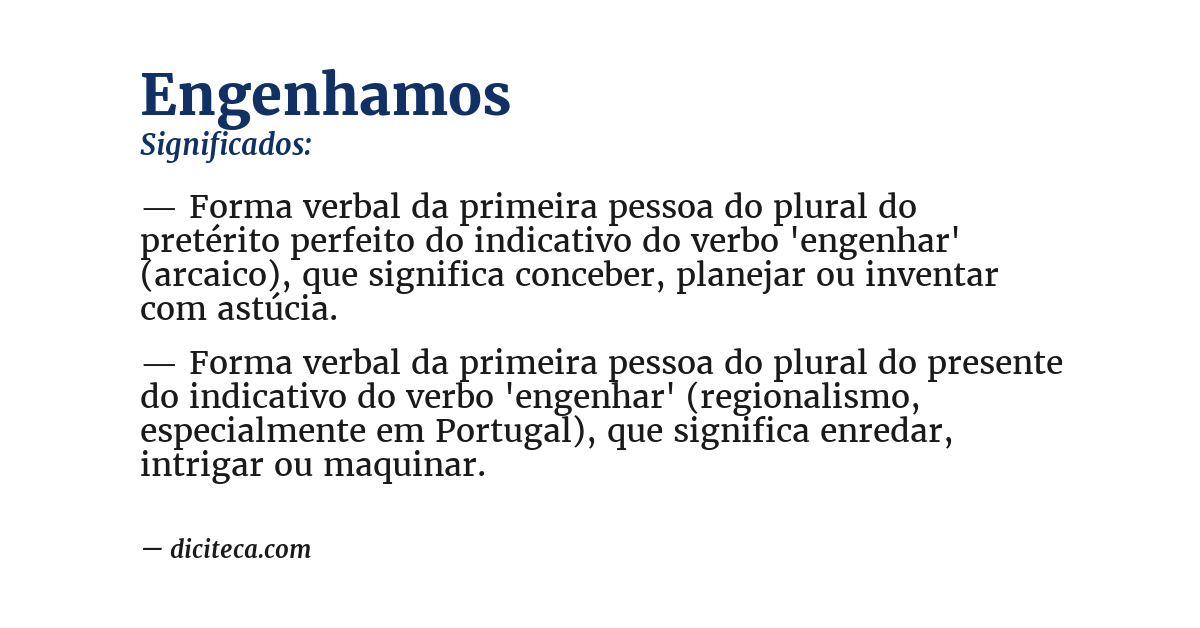 Significado de engenhamos