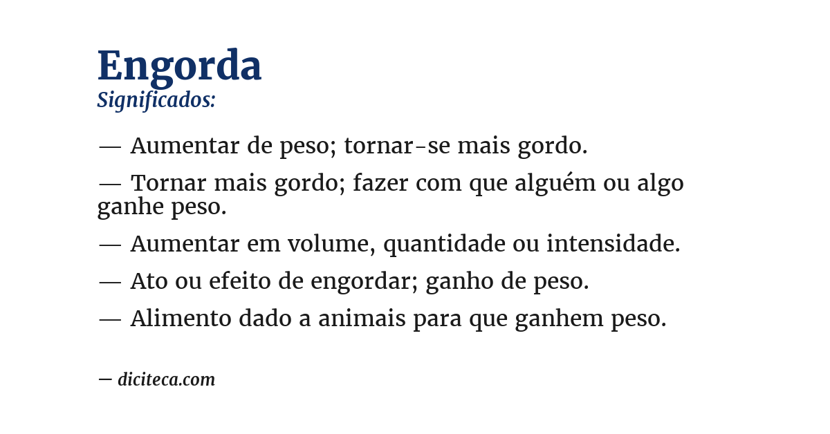 Significado de engorda